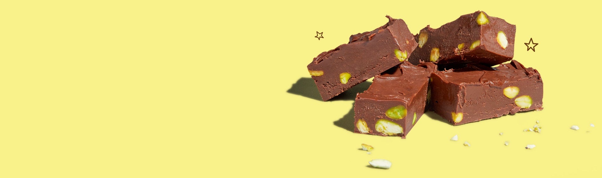 Salted chocolate & pistachio fudge