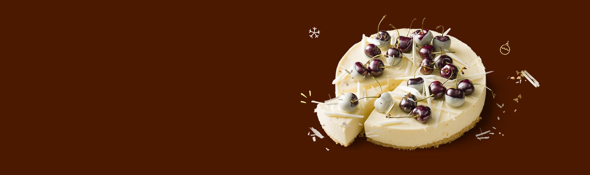Festive White Choc Cheesecake with Cherries