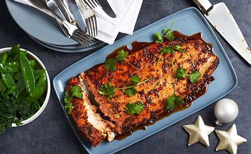 Honey, Soy & Ginger Baked Side of Salmon