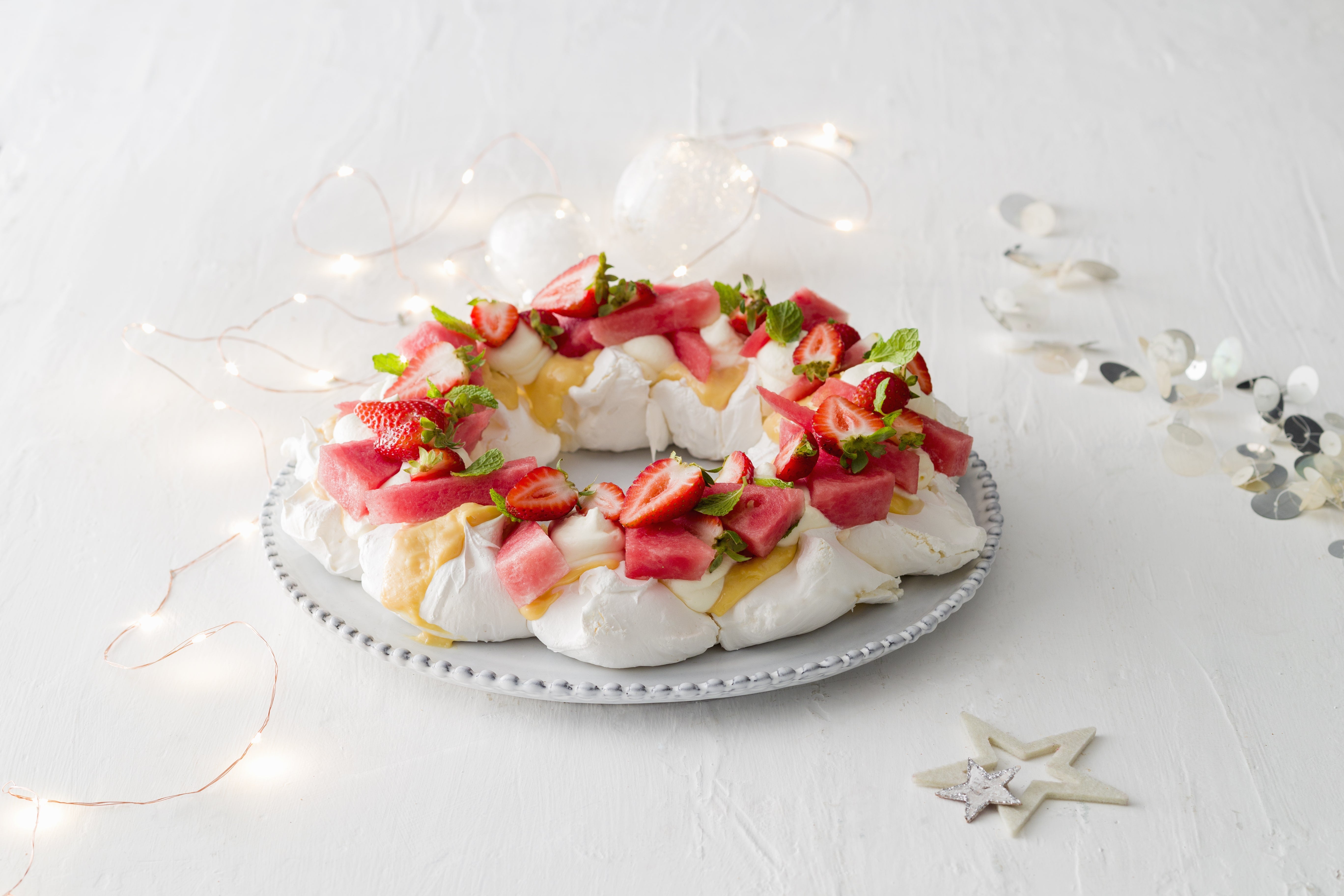 Watermelon & Lime Pavlova Wreath