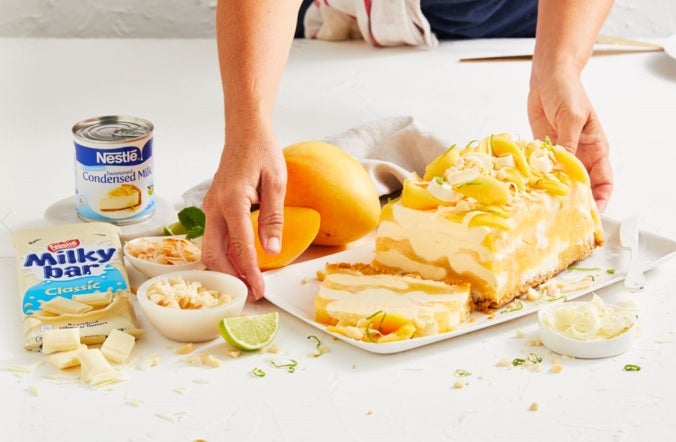 MILKYBAR and Mango Ice Cream Log