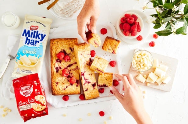 MILKYBAR Raspberry Ripple Blondies