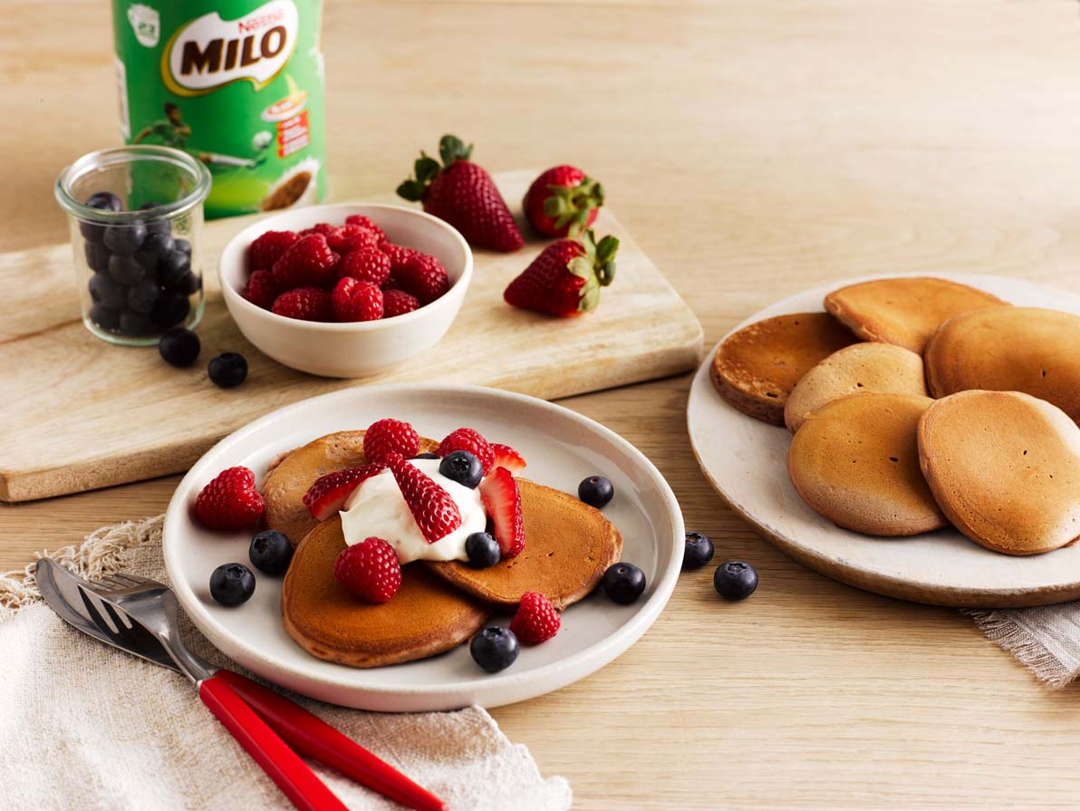 MILO® Pikelets with Yoghurt & Berries