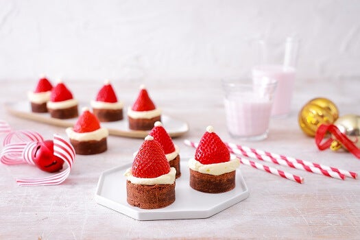Santa Hat Brownies