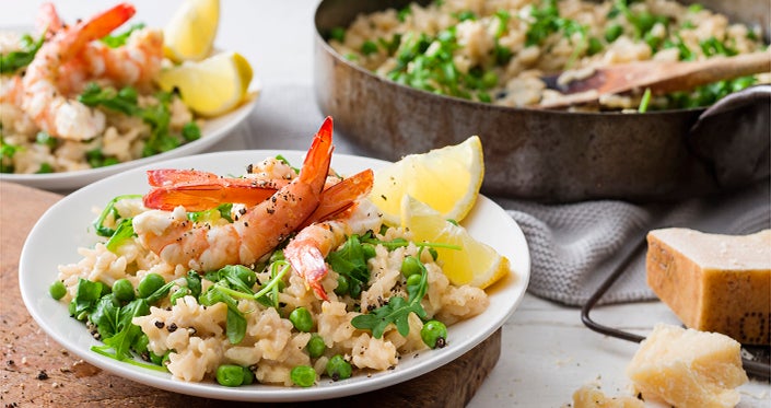Creamy prawn risotto