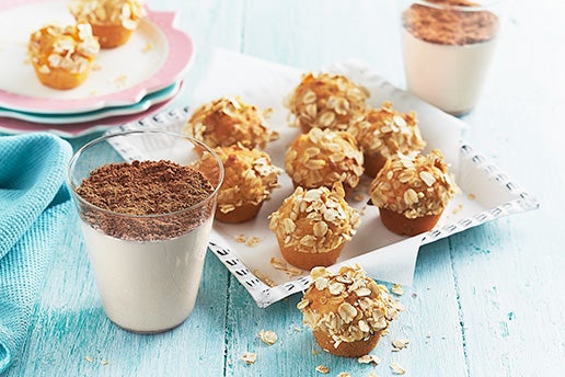 Mini Apricot and Oat Muffins with MILO and milk