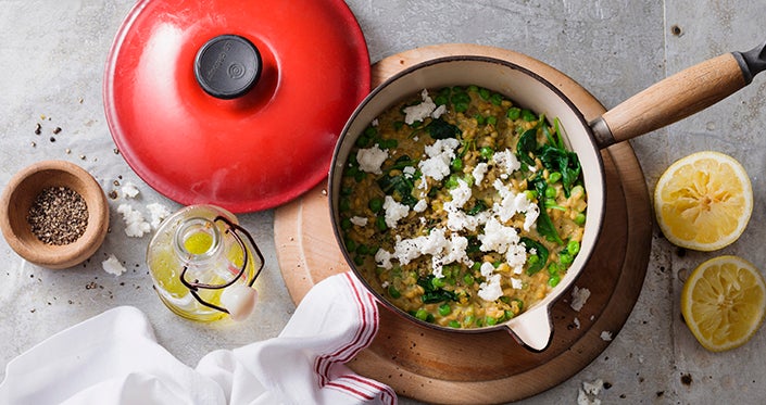 Creamy Pearl Barley and Pea Risotto