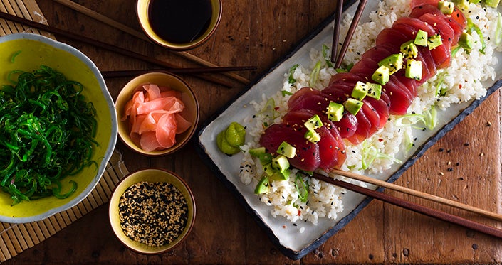 Sashimi with Coconut Rice