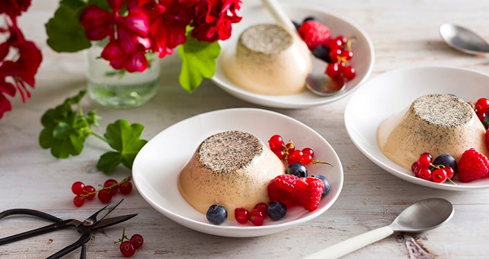 Vanilla Panna Cotta with Mixed Berries