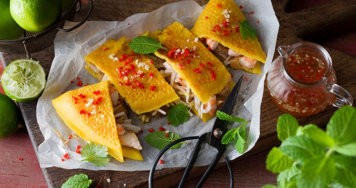 Vietnamese Prawn Pancakes