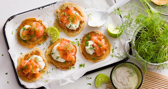 Zucchini Pancake with Wasabi Cream