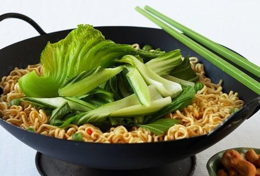 Asian Greens with Noodles and Oyster Sauce