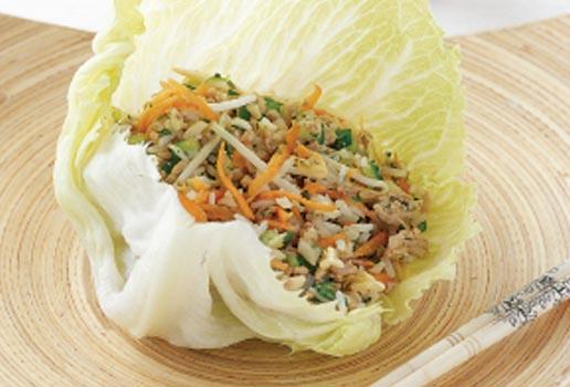 Asian Pork Salad in Lettuce Cups