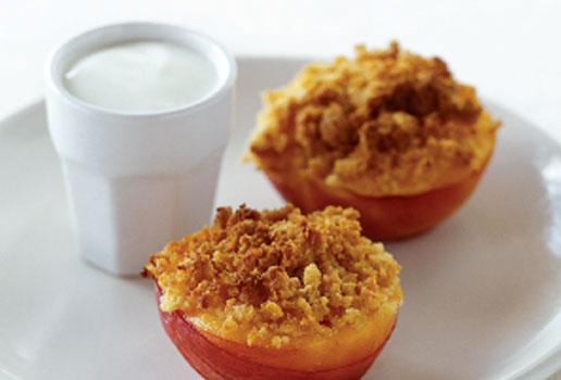 Baked Nectarines with Anzac Crumble