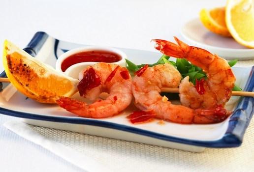 Barbecued Lemon and Sweet Chilli Prawns
