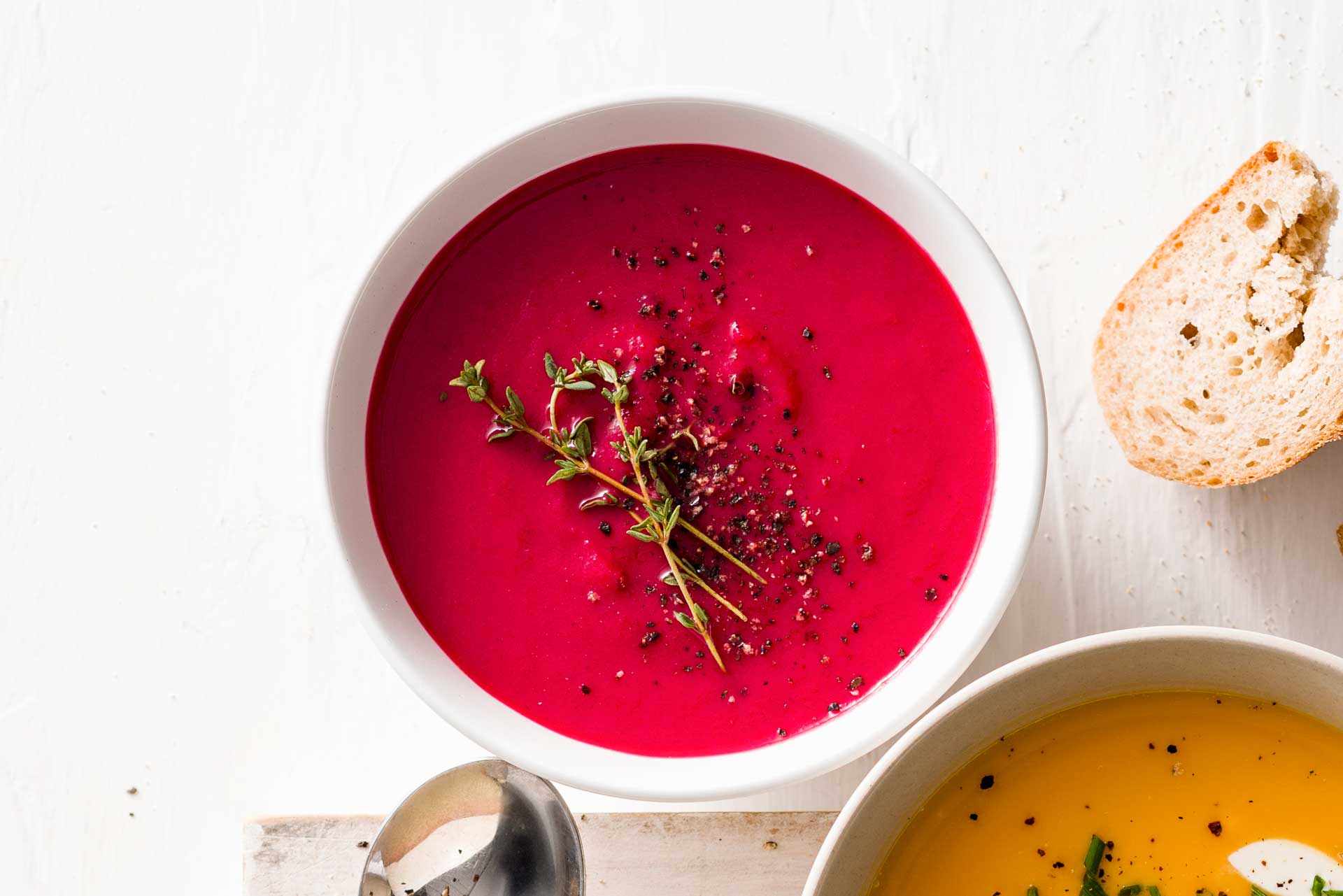 Creamy Roasted Beetroot and Garlic Soup