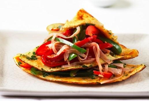 Capsicum and Lean Ham Omelette