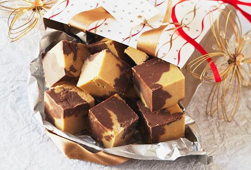 Caramel & Chocolate Swirl Festive Fudge