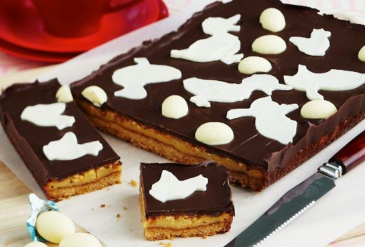 Caramel Peanut Easter Slice