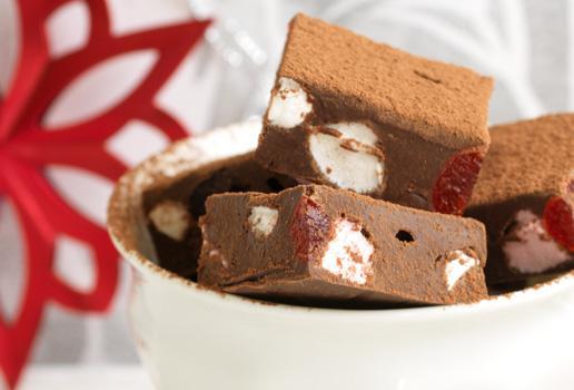 Cherry Chocolate Christmas Fudge