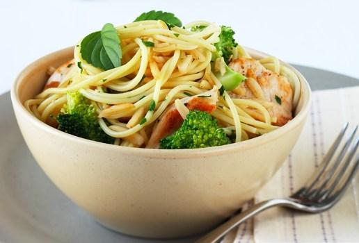 Chicken Broccoli and Almond Pasta