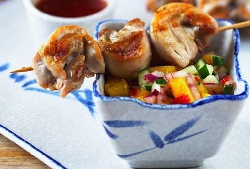 Chicken Skewers with Chilli Mango Salsa
