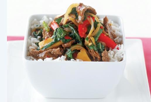 Chilli Beef with Choy Sum