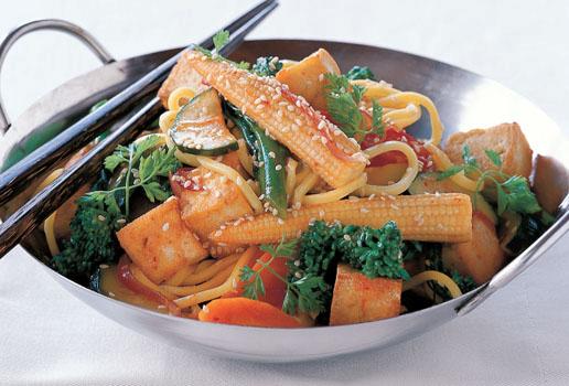 Chilli Tofu and Noodle Stirfry