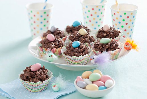 Chocolate Crackle Easter Egg Nests
