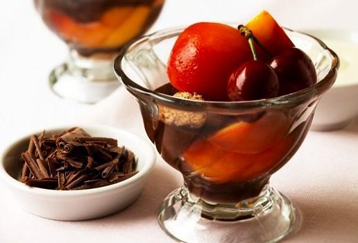 Chocolate Custard with Summer Fruits