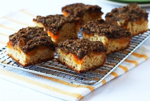 Coffee and Apricot Streusel Slice