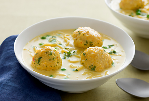 Creamy Curried Fish Balls and Noodle Soup