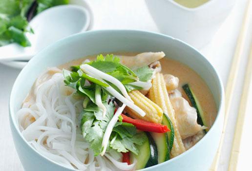 Thai Chicken and Corn Noodle Soup