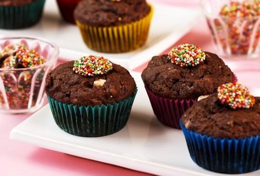 Double Choc Speckle Muffins