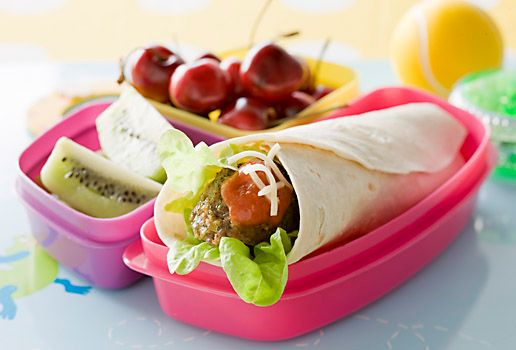 Meatball Wrap with Tomato and Basil Salsa
