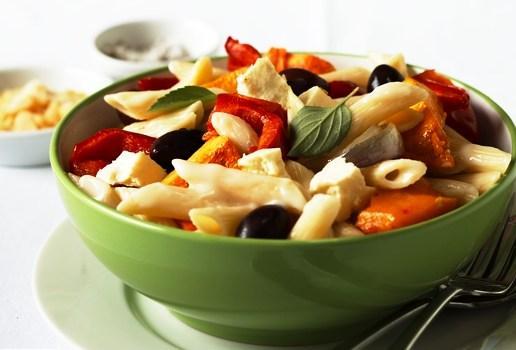 Pasta with Roast Pumpkin, Feta & Olives