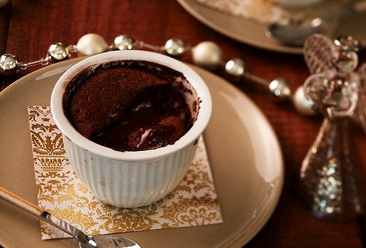 Peanut Butter Chocolate Fondant with Salted Caramel Ice Cream
