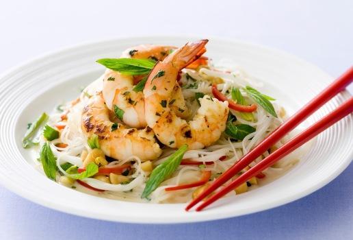 Prawn Noodle Salad with Asian Dressing