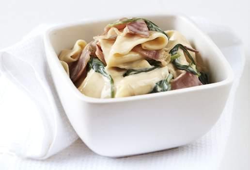 Prosciutto and Baby Spinach Alfredo