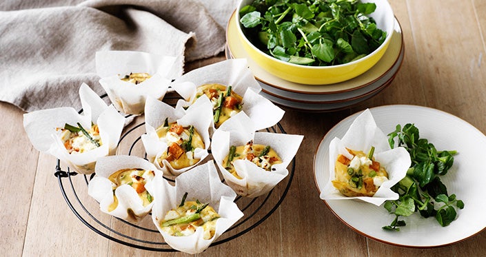 Pumpkin, Asparagus and Goats Cheese Frittata