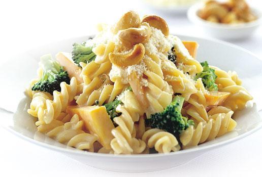 Pumpkin, Broccoli and Cashew Pasta