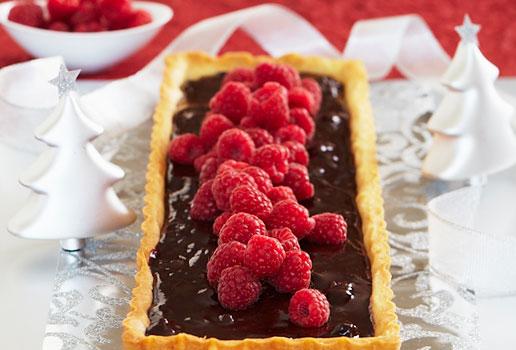 Rich Chocolate and Fruit Mince Tart