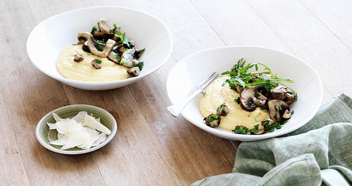 Sauteed Mushrooms with Creamy Polenta