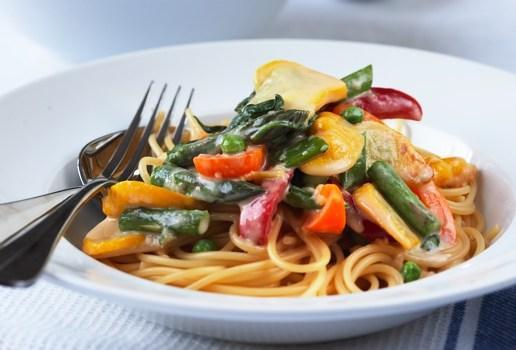 Spring Vegetables with Spaghetti