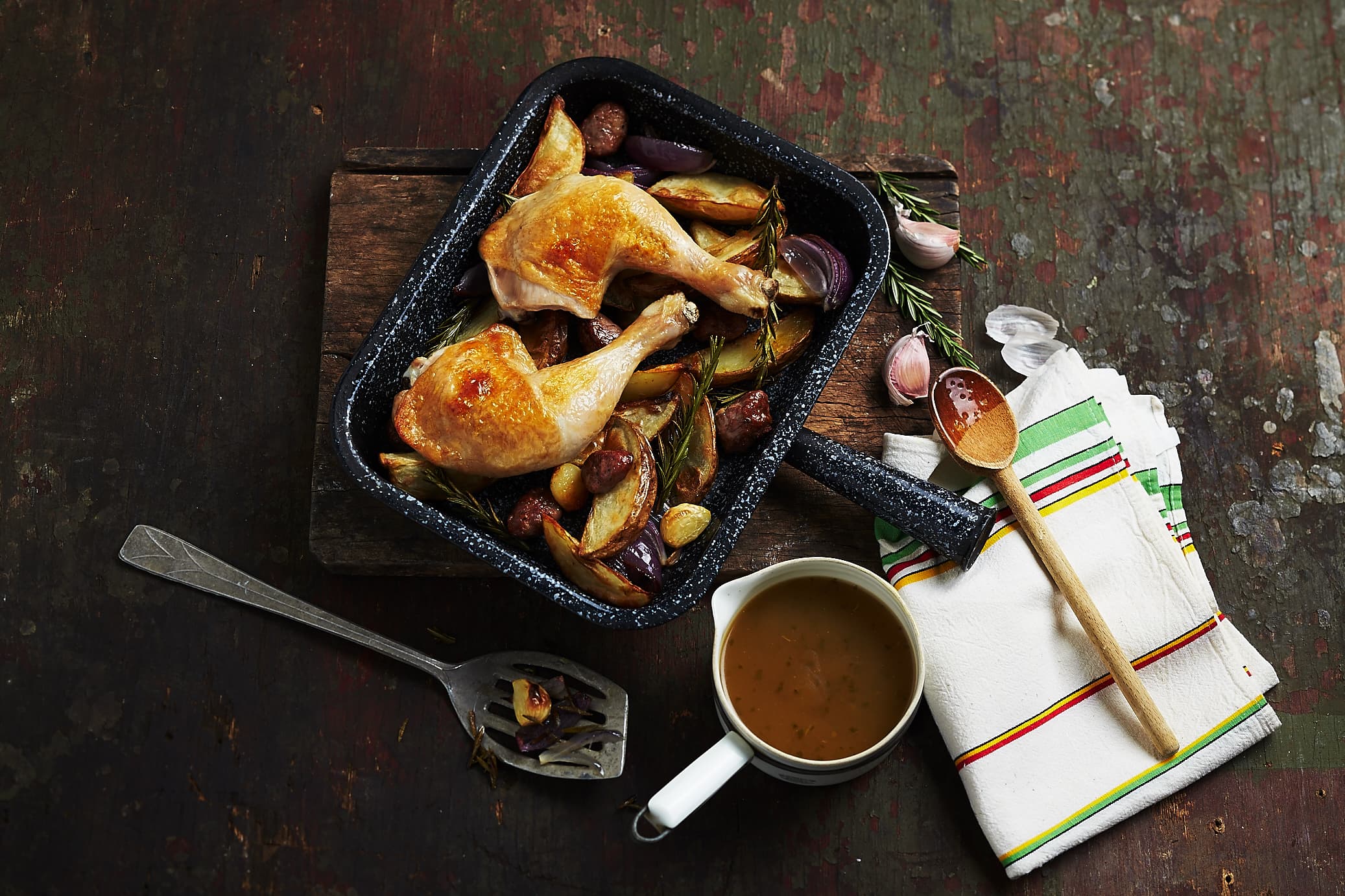 Roast chicken Marylands with chorizo