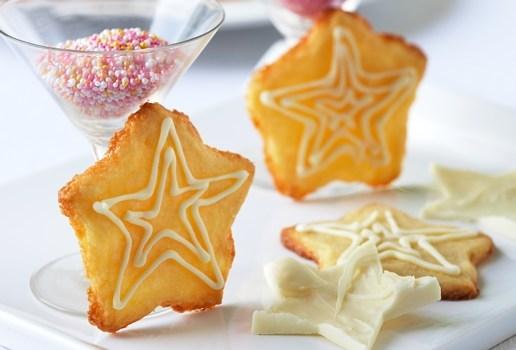 Star Shaped White Chocolate Biscuits