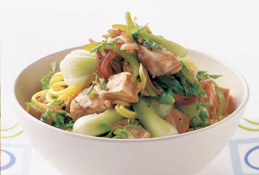 Stirfry Fish with Lemongrass & Asian Greens