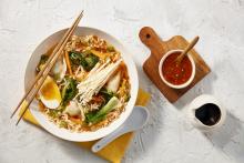 Spicy Chicken Dumpling Noodle Soup