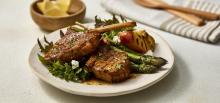 Grilled Lamb Cutlets With Grilled Peach Salad