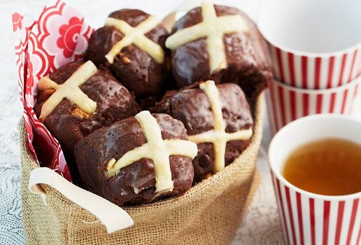 Triple Choc Hot Cross Buns